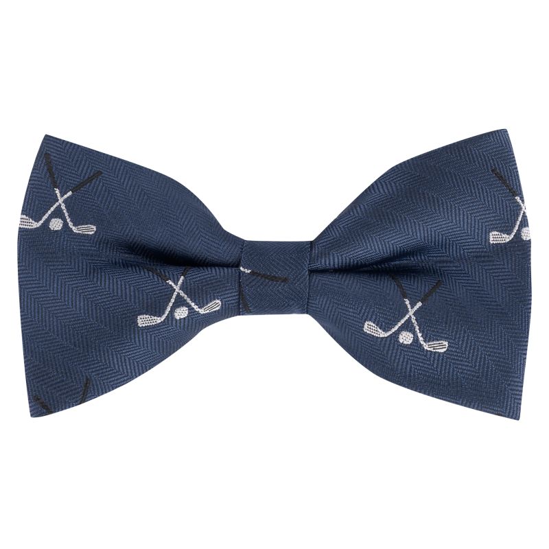king & priory Navy Blue Golf Clubs Herringbone Bow Tie