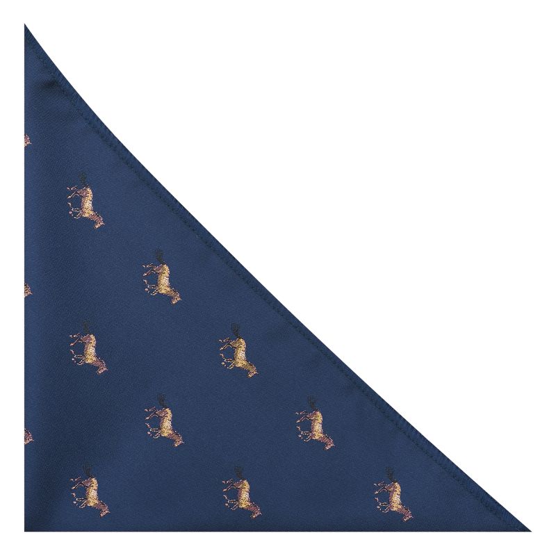 king & priory Navy Blue Horse Embroidered Pocket Square