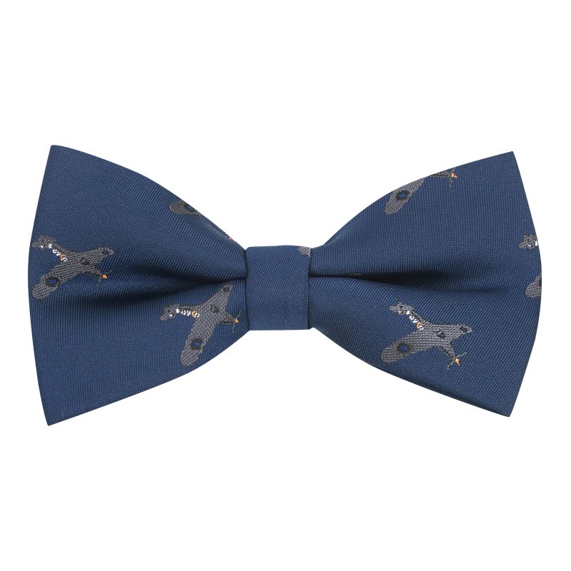 king & priory Navy Blue Hurricane Fighter Plane Embroidered Bow Tie