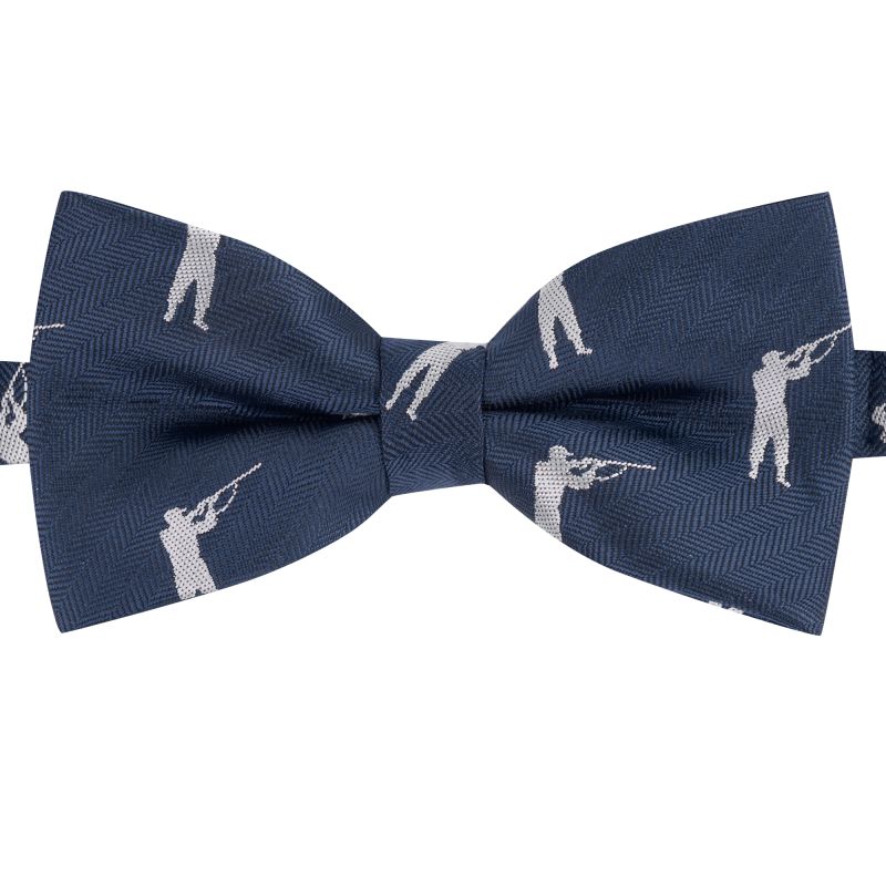 King & Priory Navy Blue Shooting / Gamekeeper Herringbone Bow Tie