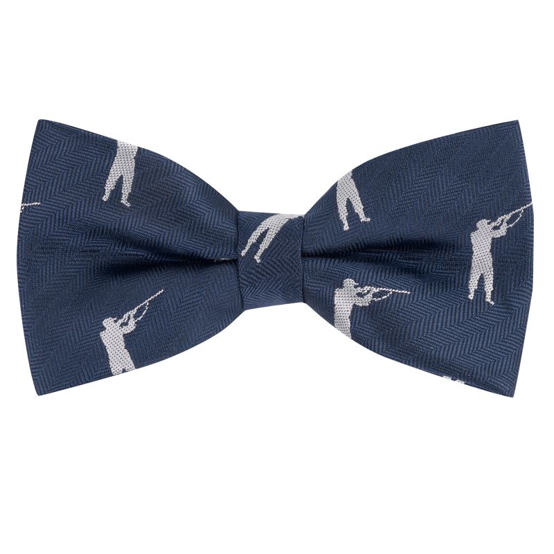 king & priory Navy Blue Shooting / Gamekeeper Herringbone Bow Tie