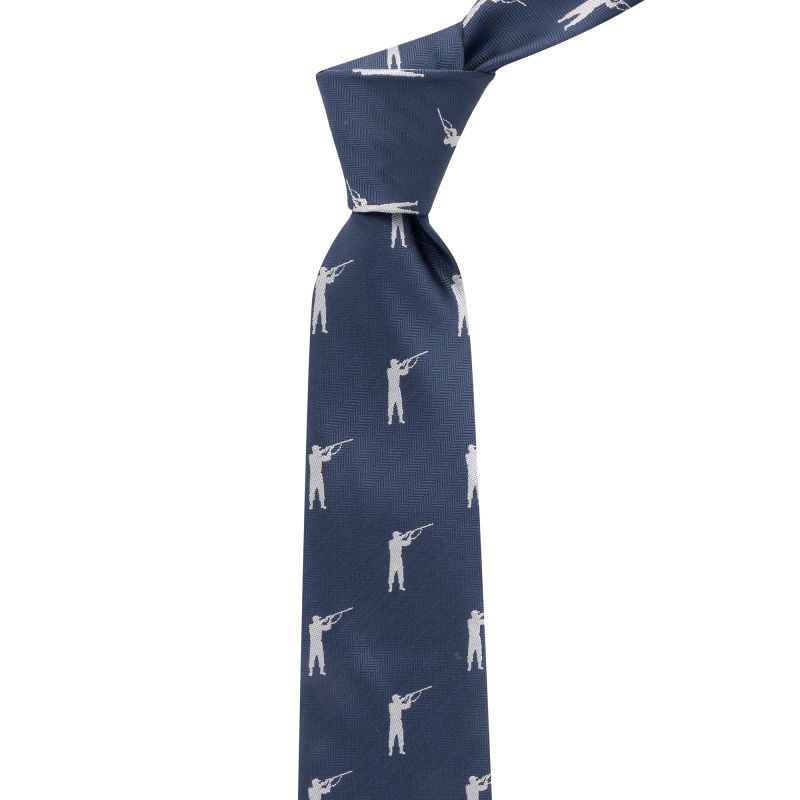 King & Priory Navy Blue Shooting / Gamekeeper Herringbone Tie