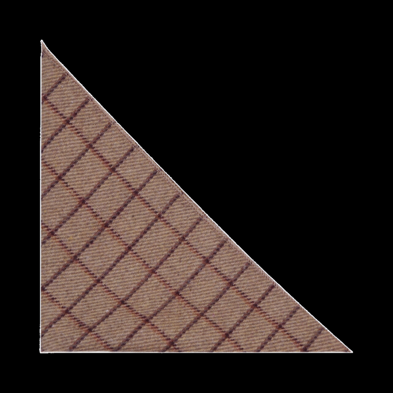 King & Priory Oak Brown Tattersall Check Pocket Square