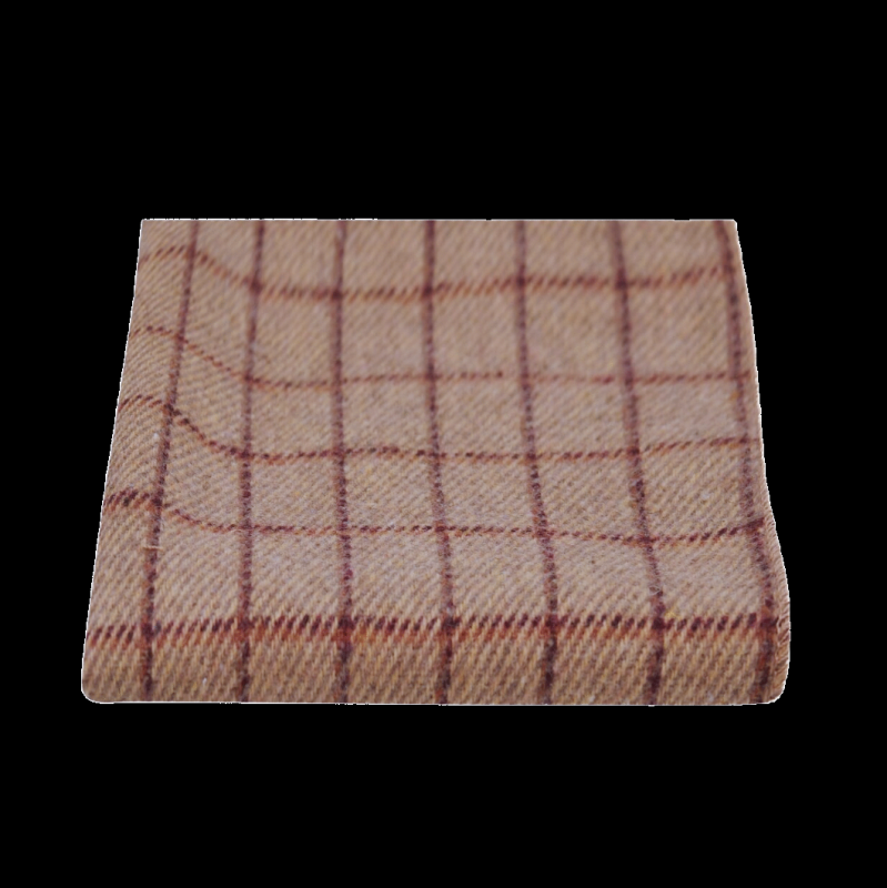 king & priory Oak Brown Tattersall Check Pocket Square
