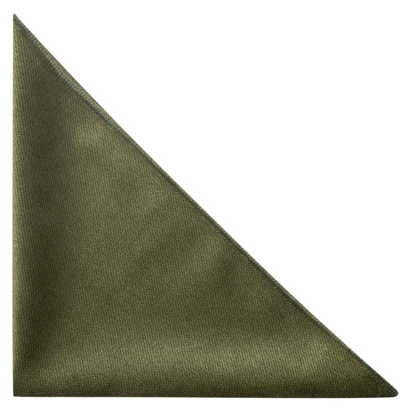 King & Priory Olive Green Textured Velvet Pocket Square