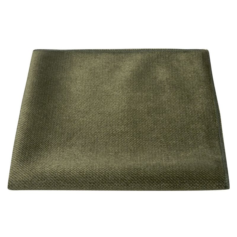 king & priory Olive Green Textured Velvet Pocket Square