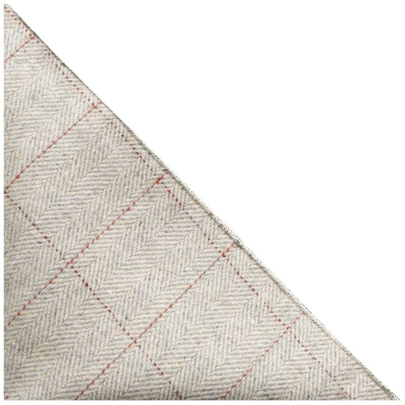 King & Priory Platinum Grey Herringbone Pocket Square