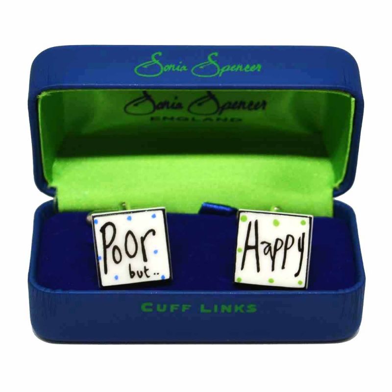 King & Priory Poor But Happy Cufflinks By Sonia Spencer