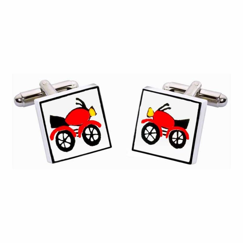 king & priory Red Motorcycle Cufflinks by Sonia Spencer