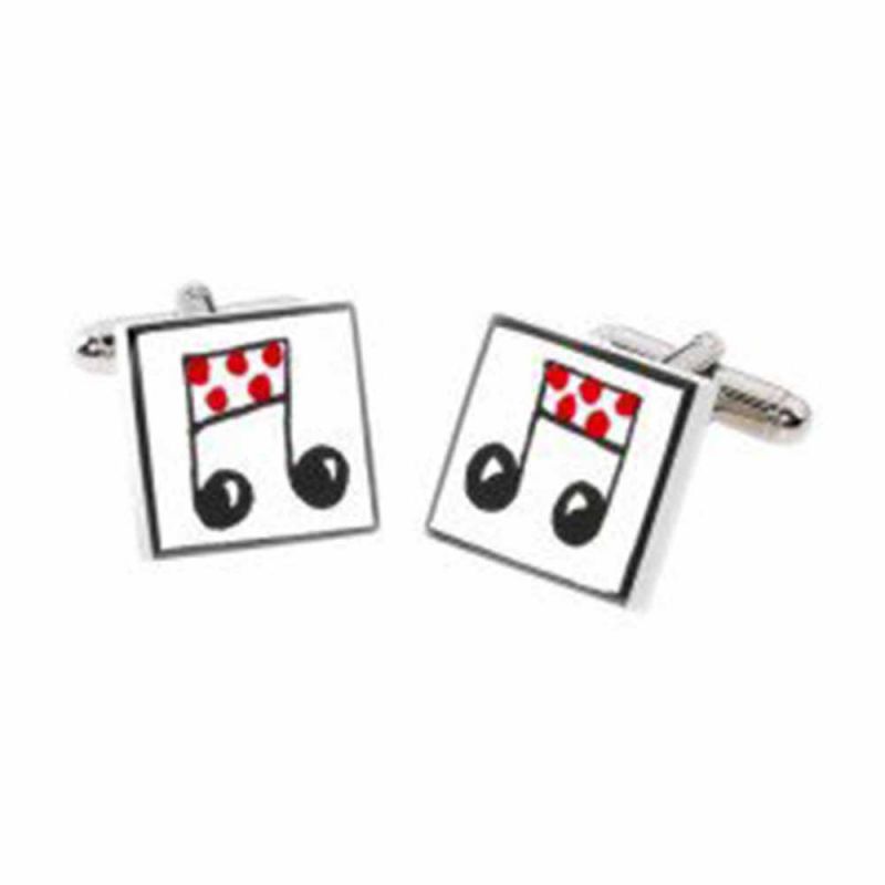 king & priory Red Musical Notes Cufflinks by Sonia Spencer