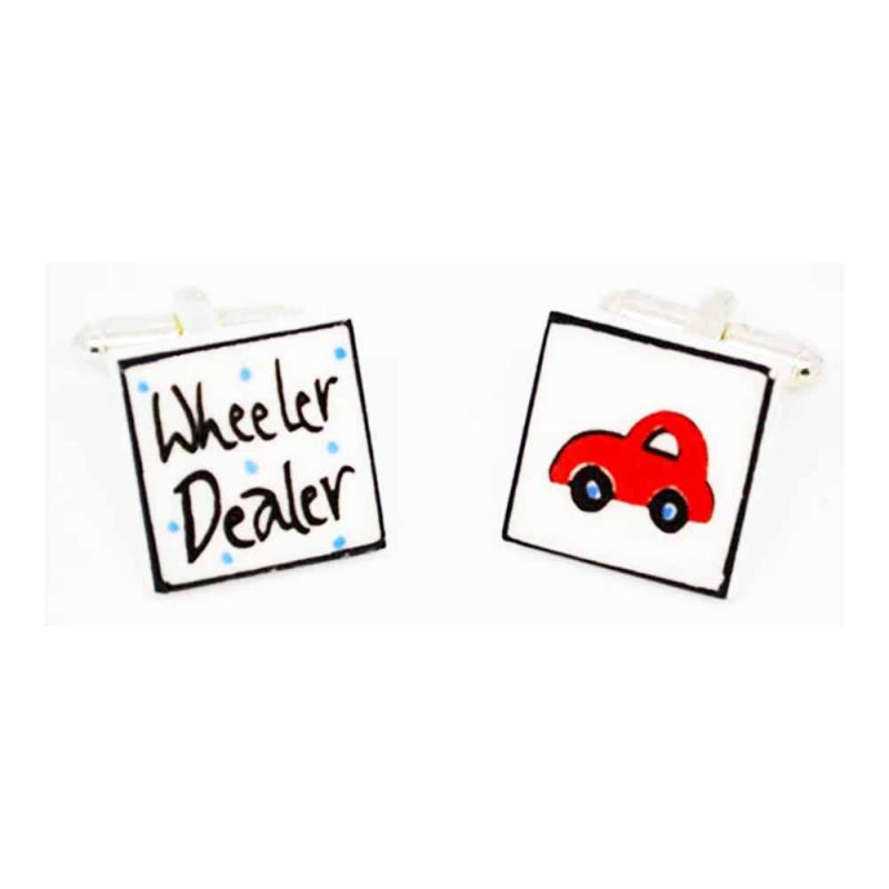 king & priory Red Wheeler Dealer Cufflinks by Sonia Spencer