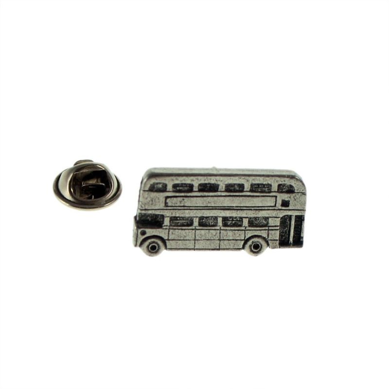 king & priory Routemaster Double Decker Bus Pewter Lapel Pin