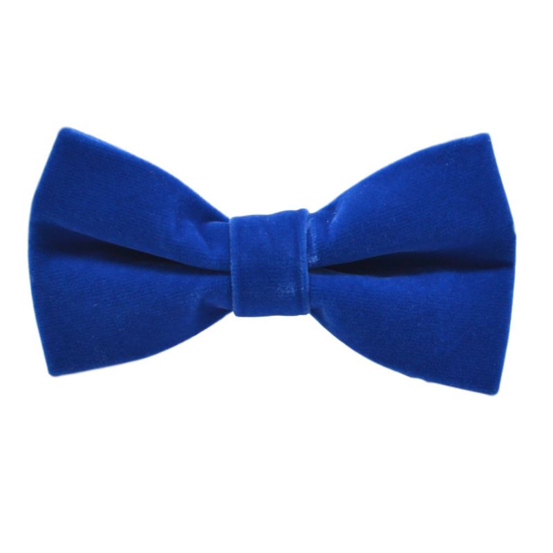 king & priory Royal Blue Velvet Bow Tie & Pocket Square Set