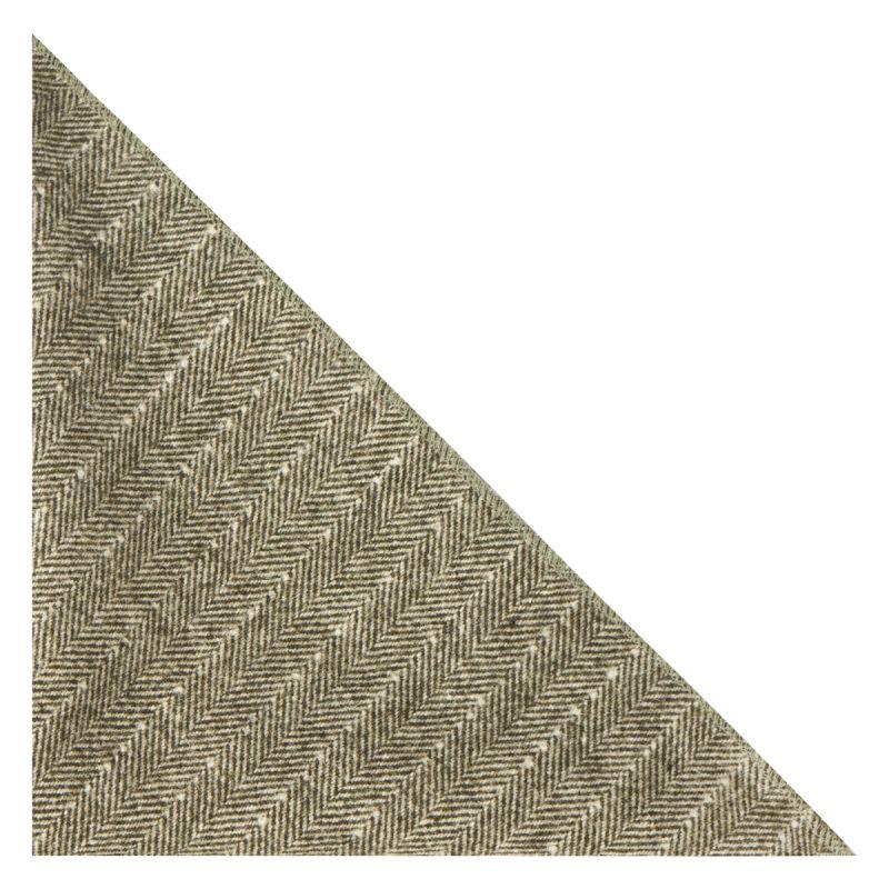 King & Priory Sage Green Herringbone With Pinstripe Pocket Square