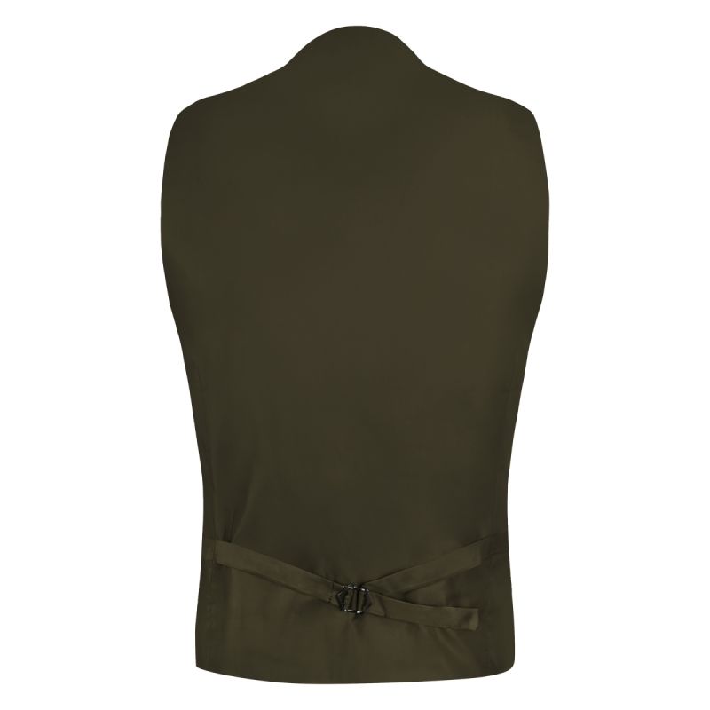 King & Priory Sage Green Herringbone With Pinstripe Waistcoat