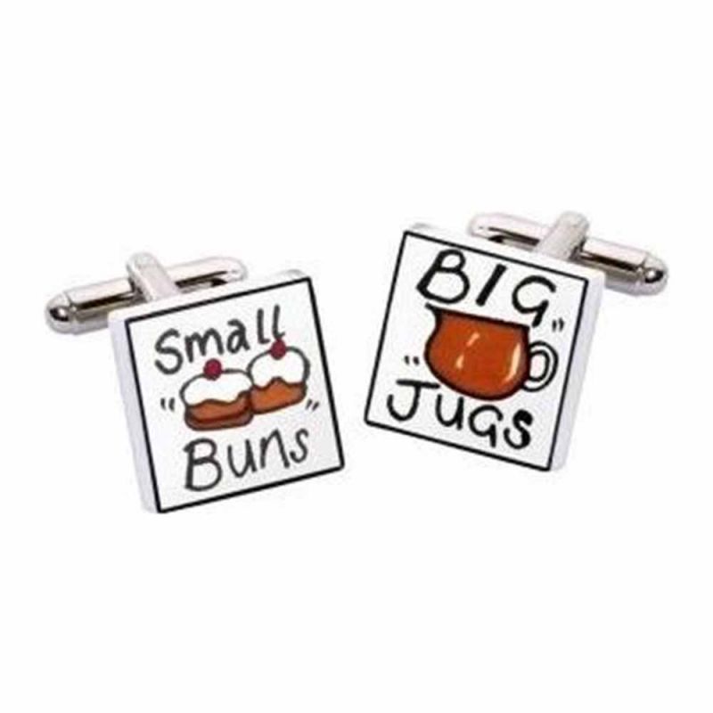 king & priory Small Buns Big Jugs Cufflinks by Sonia Spencer