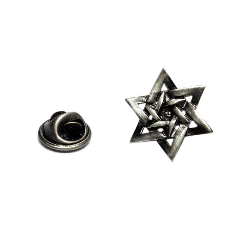 king & priory Star of David Jewish Religion Pewter Lapel Pin