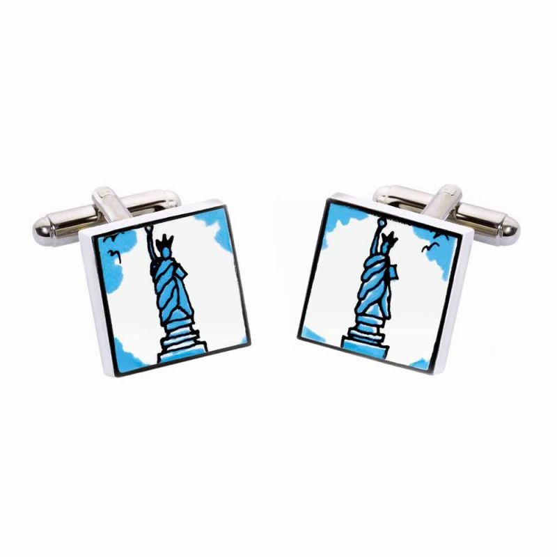 king & priory Statue of Liberty Cufflinks by Sonia Spencer