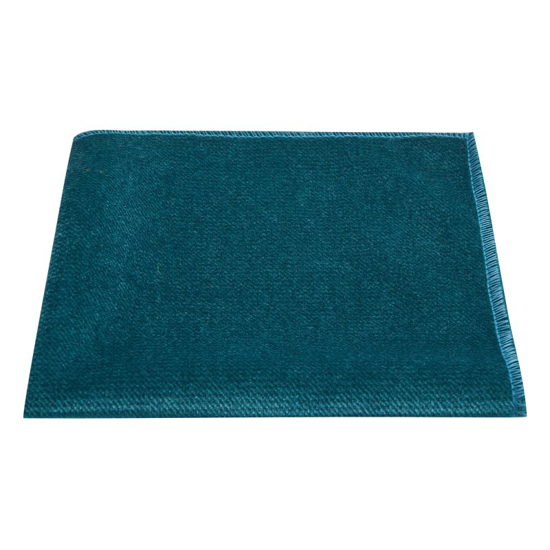 King & Priory Teal Blue / Green Textured Velvet Pocket Square