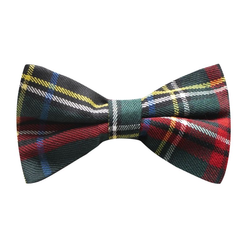king & priory Traditional Dark Green & Black Tartan Bow Tie