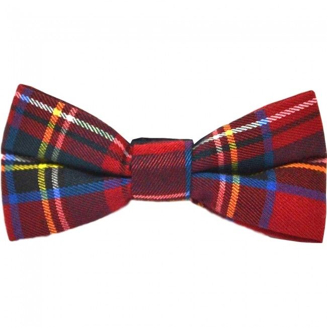 King & Priory Traditional Red Tartan Check Waistcoat & Bow Tie Set