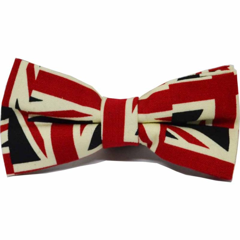 King & Priory Union Jack Design Bow Tie Tie & Pocket Square Set