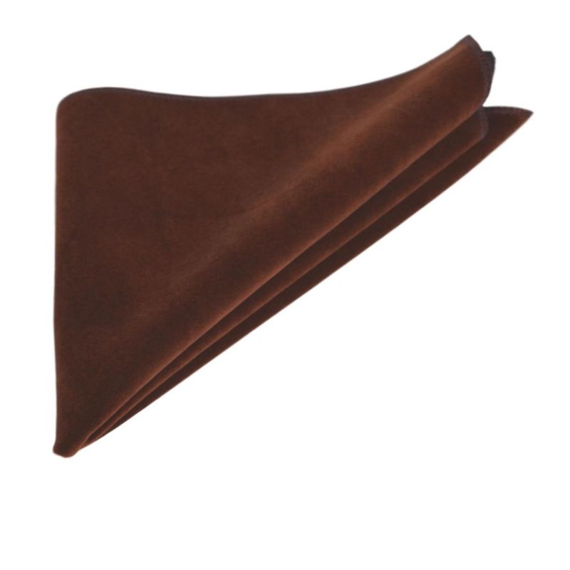 King & Priory Walnut Brown Velvet Bow Tie & Pocket Square Set