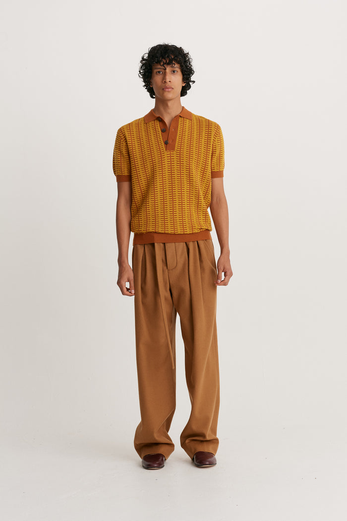 King & Tuckfield 2 Tone Polo GINGER