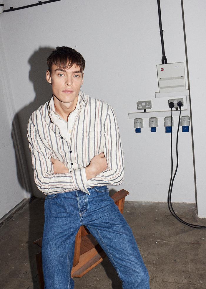 King & Tuckfield Aubrey Washed Selvedge Jean BLUE