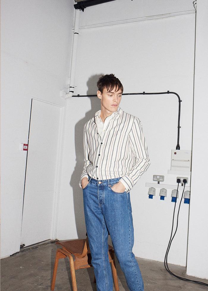 King & Tuckfield Aubrey Washed Selvedge Jean BLUE