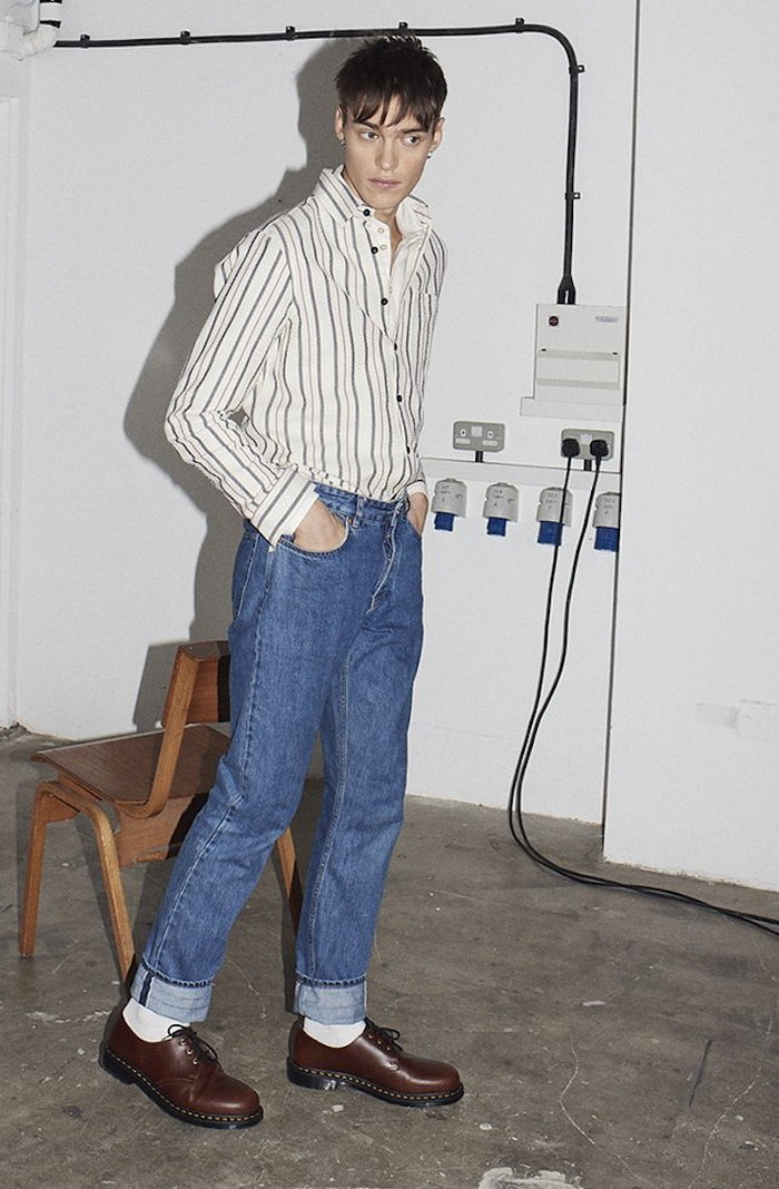 king & tuckfield Aubrey Washed Selvedge Jean BLUE