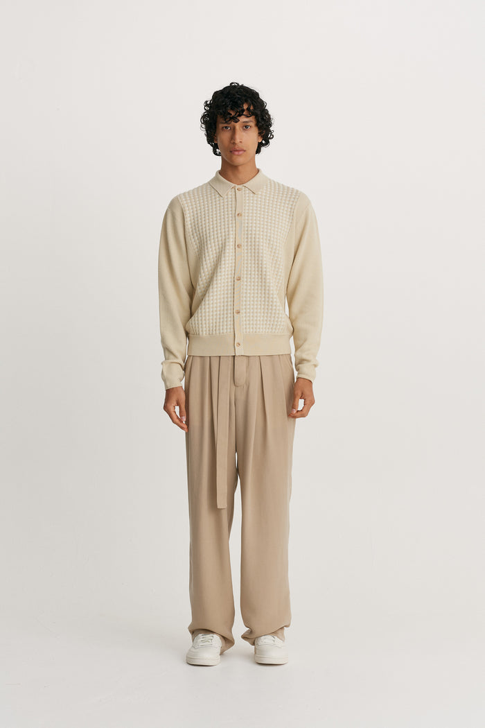 King & Tuckfield Basket Cardigan OYSTER