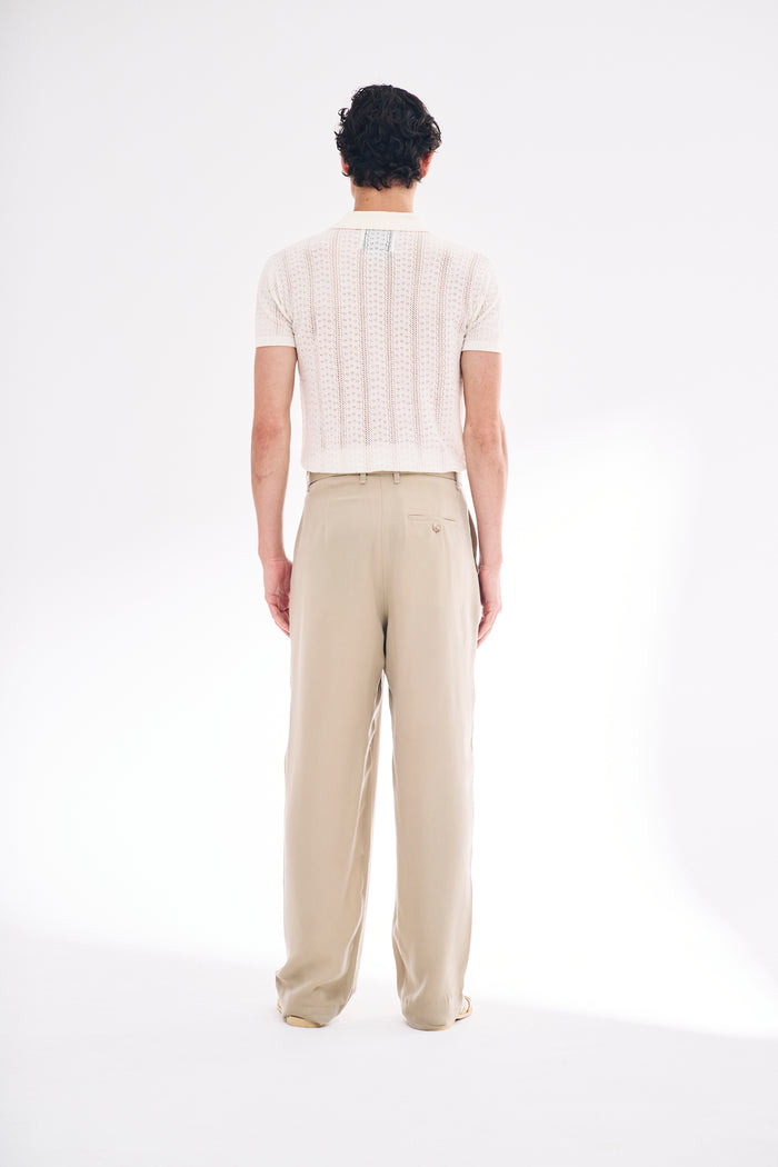 King & Tuckfield Button Belt Grant Trouser BROWN