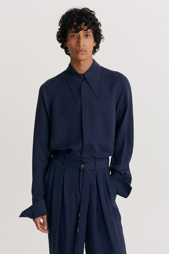 King & Tuckfield Button Belt Grant Trouser NAVY