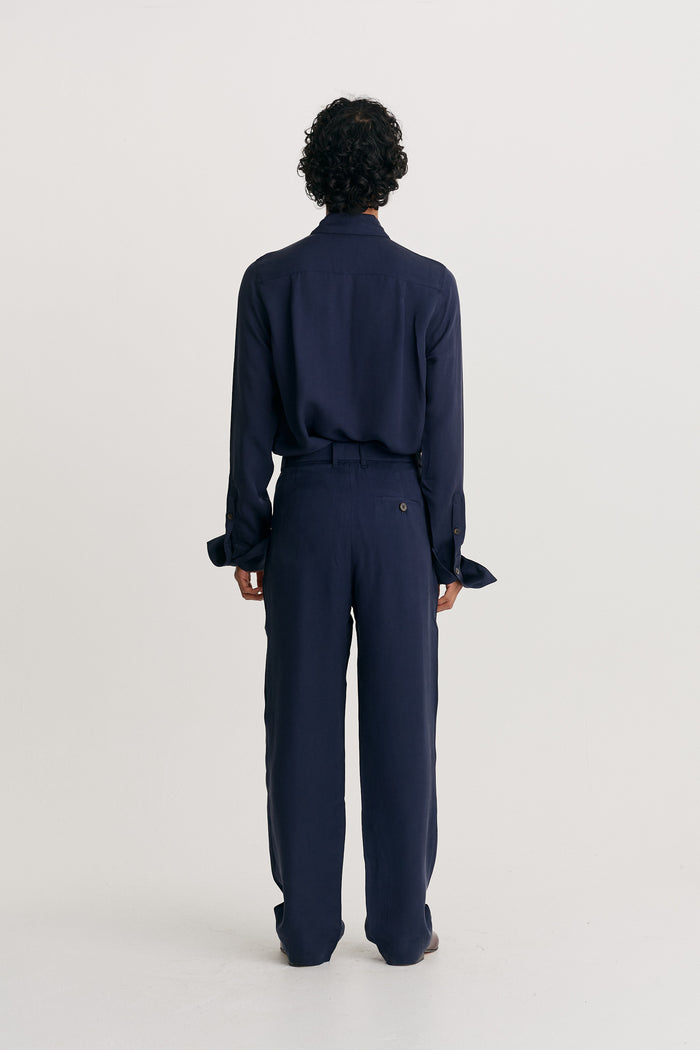 King & Tuckfield Button Belt Grant Trouser NAVY