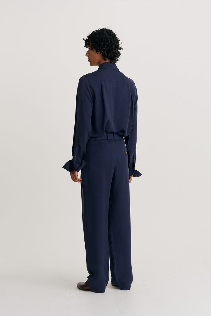 King & Tuckfield Button Belt Grant Trouser NAVY