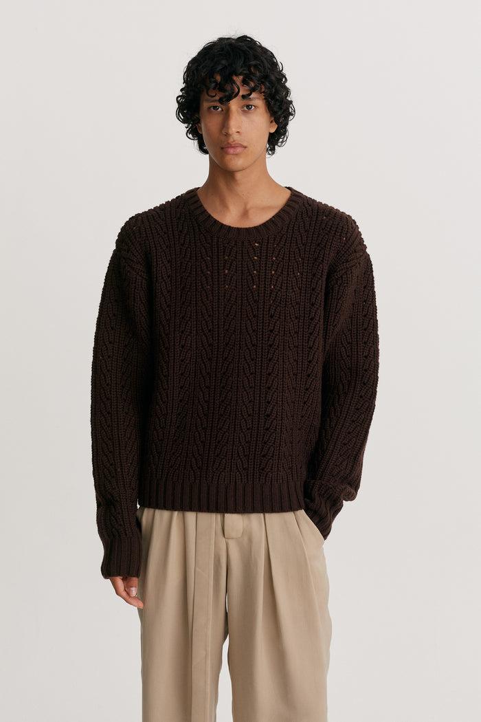 king & tuckfield Chunky Sweater BROWN