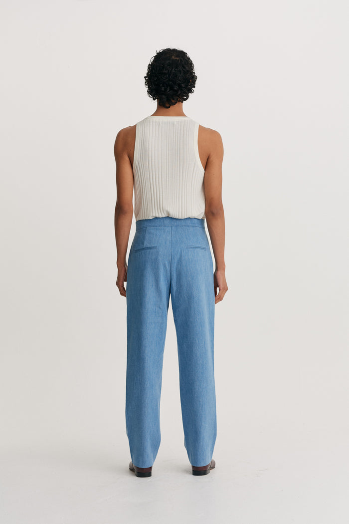 King & Tuckfield Classic Pleat Trouser BLUE