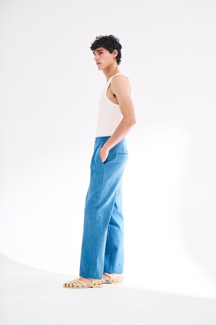 King & Tuckfield Classic Pleat Trouser BLUE