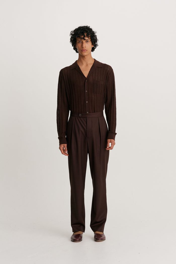 King & Tuckfield Classic Pleat Trouser CAROB