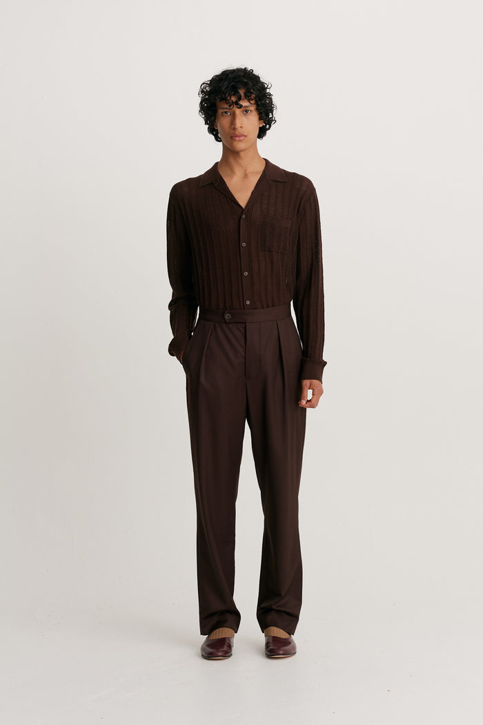 King & Tuckfield Classic Pleat Trouser CAROB