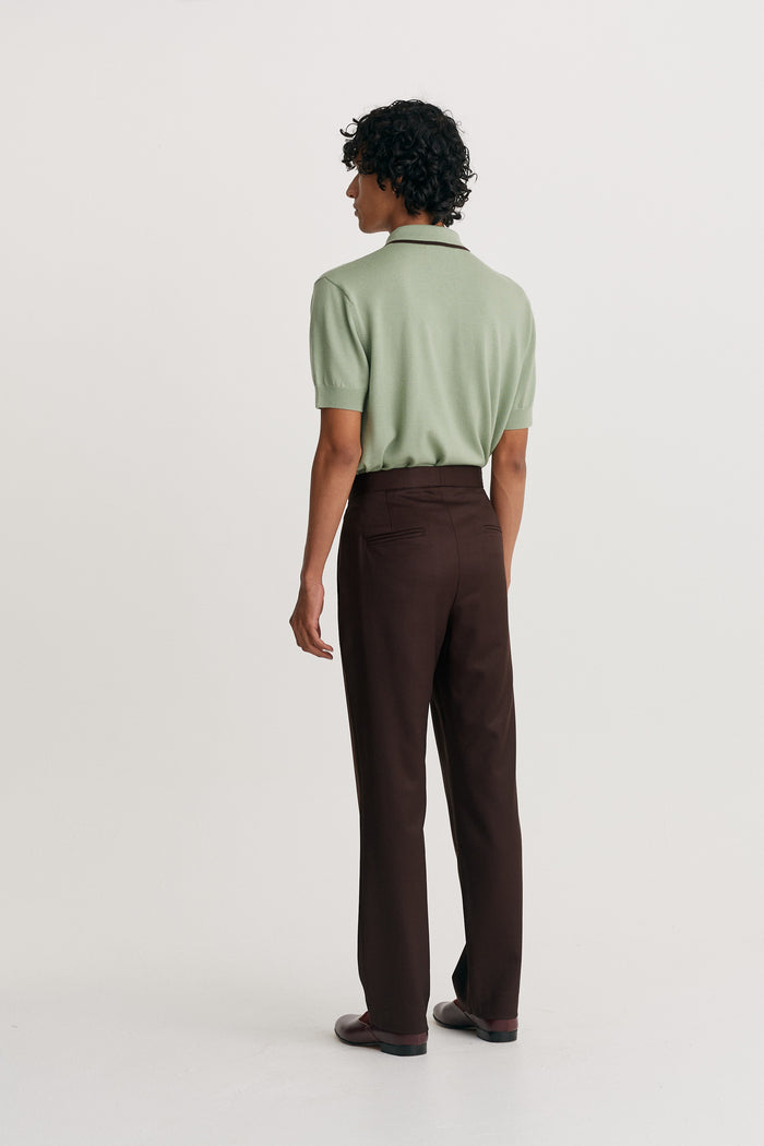 King & Tuckfield Classic Pleat Trouser CAROB