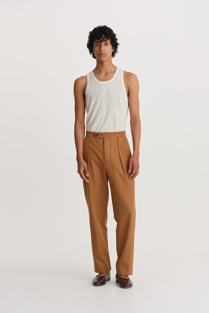 King & Tuckfield Classic Pleat Trouser Toffee