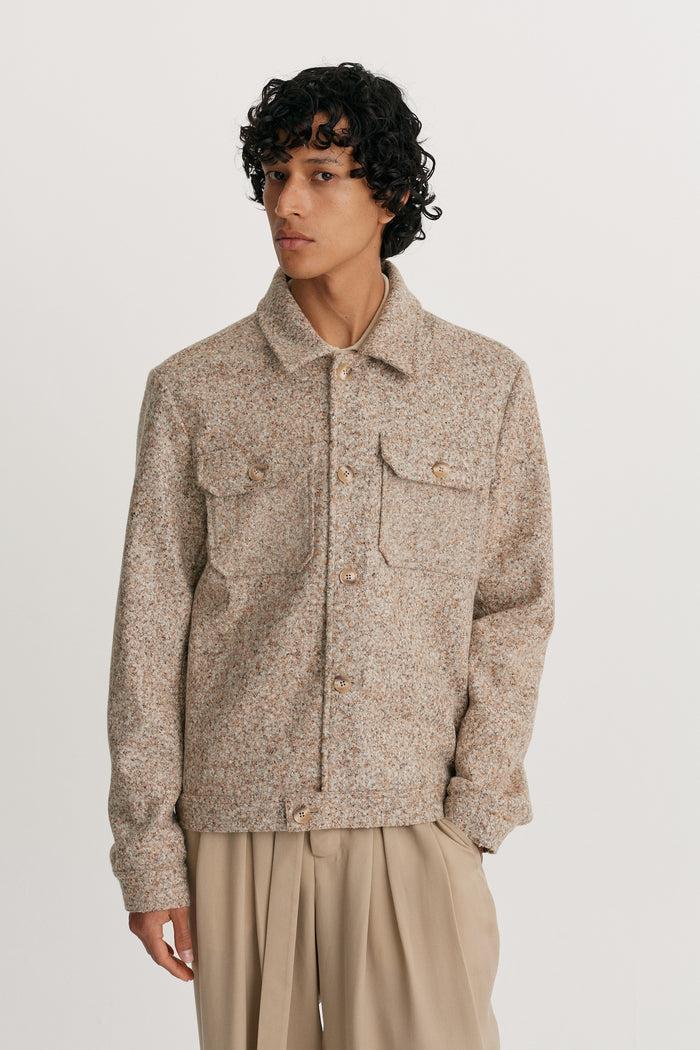 King & Tuckfield Collared Bomber Jacket BROWN