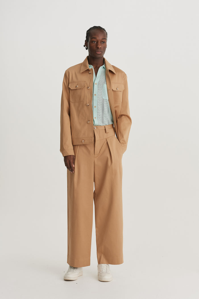 king & tuckfield Collared Bomber Jacket BROWN