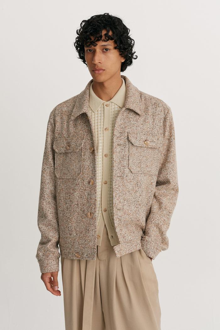 king & tuckfield Collared Bomber Jacket BROWN