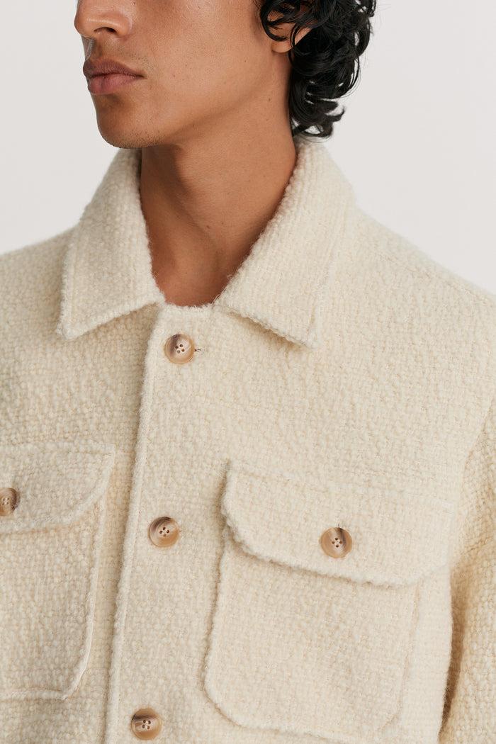 King & Tuckfield Collared Bomber Jacket ECRU