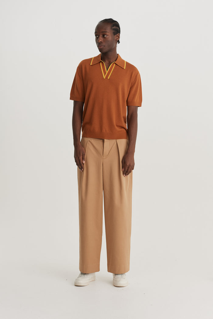 King & Tuckfield Colour Trim SS Polo GINGER