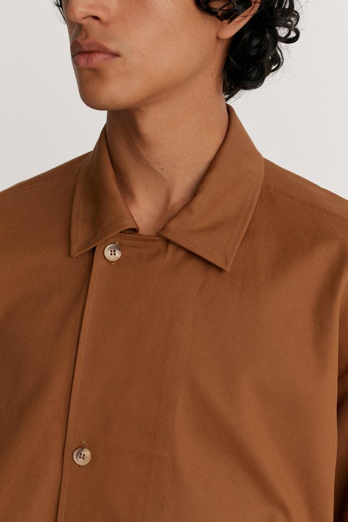 King & Tuckfield Crop DB Placket Shirt CARAMEL