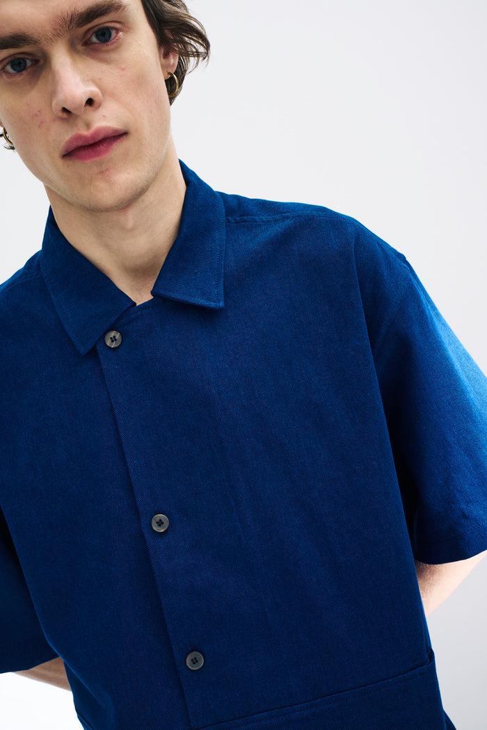 King & Tuckfield Crop DB Placket Shirt NAVY